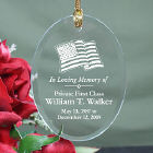 In Loving Memory Personalized Military Memorial Glass Ornament